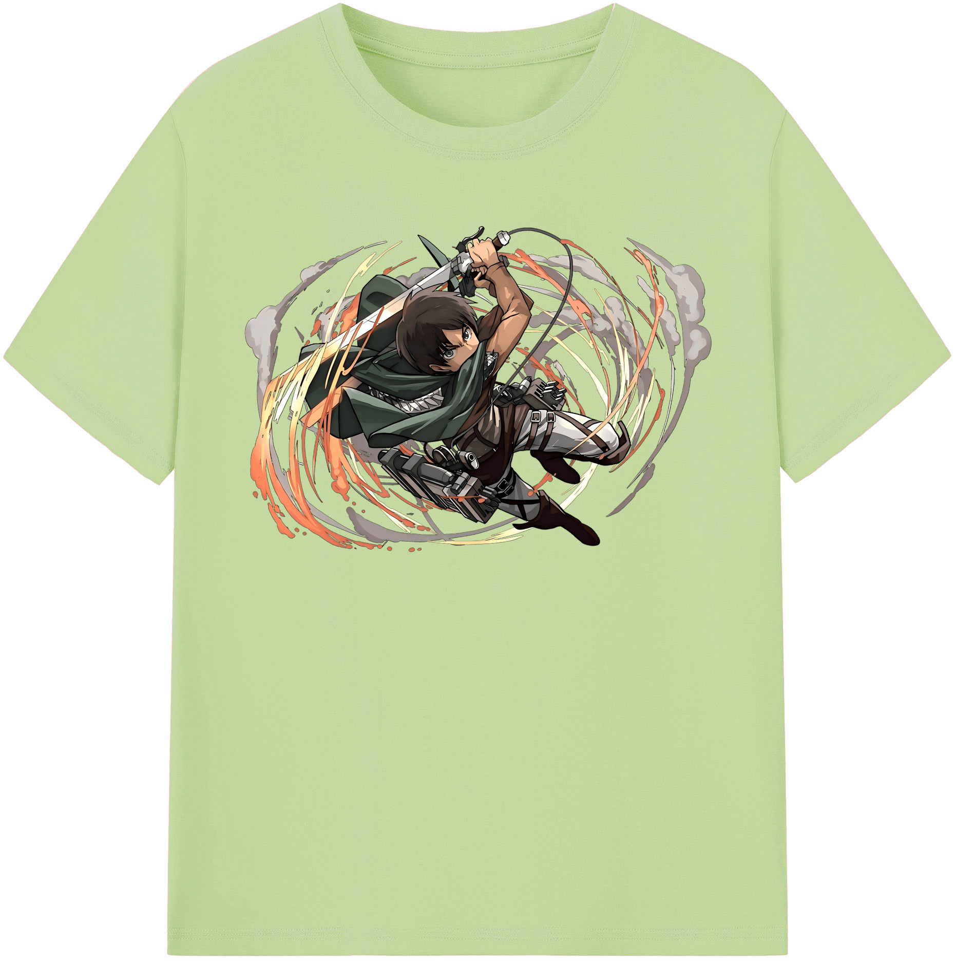 （画像用） 進撃の巨人 エレン･イェーガー Attack on Titan Eren Jäger 綿100％半袖Tシャツ（フロントプリント）